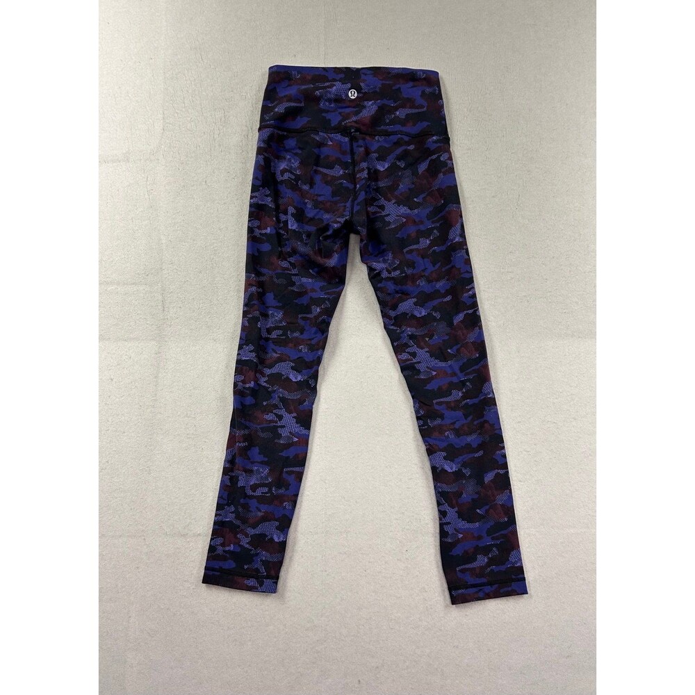 Lululemon Wunder Under Crop III Camo Leggings 4 Purple